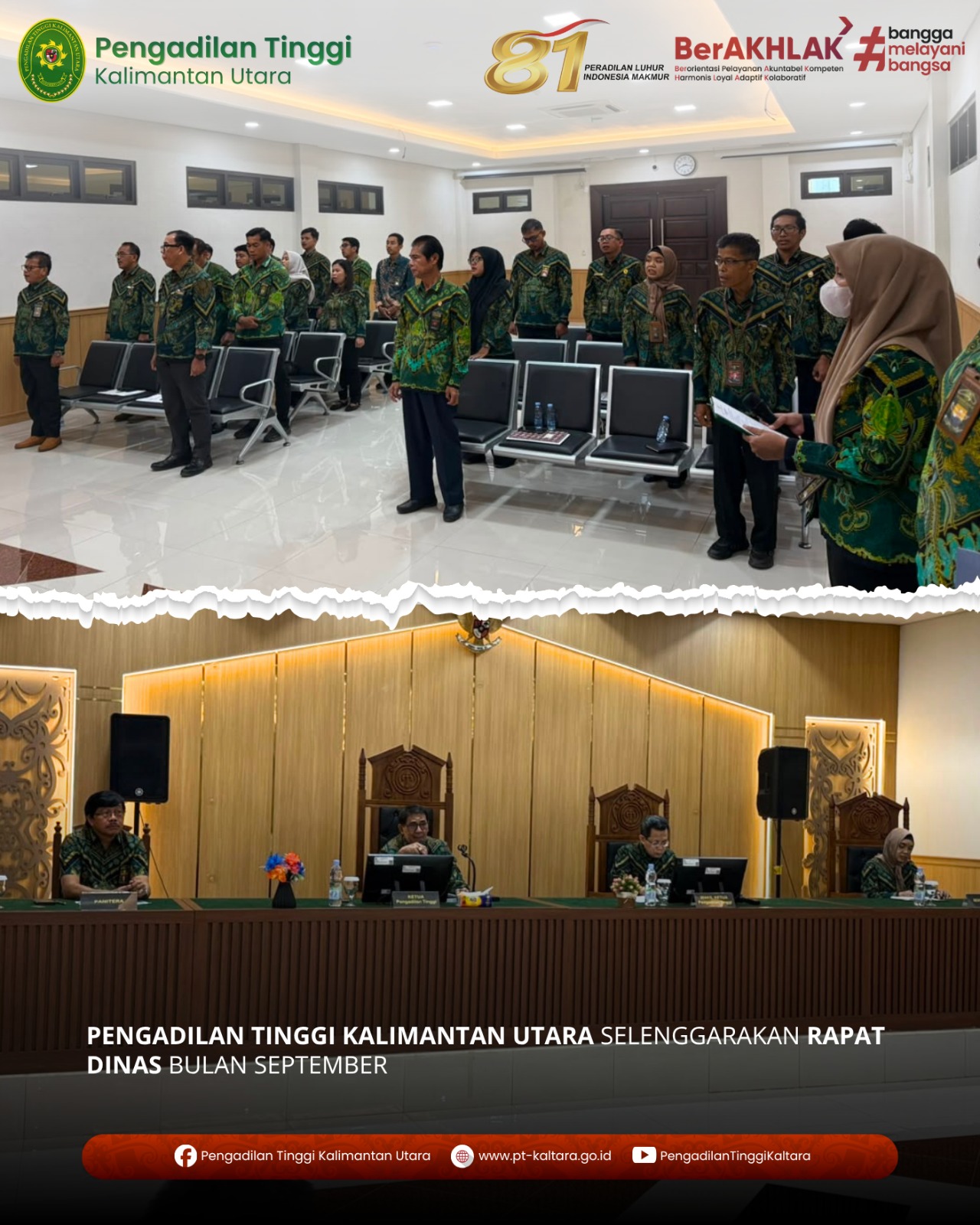 PENGADILAN TINGGI KALIMANTAN UTARA SELENGGARAKAN RAPAT DINAS BULAN SEPTEMBER