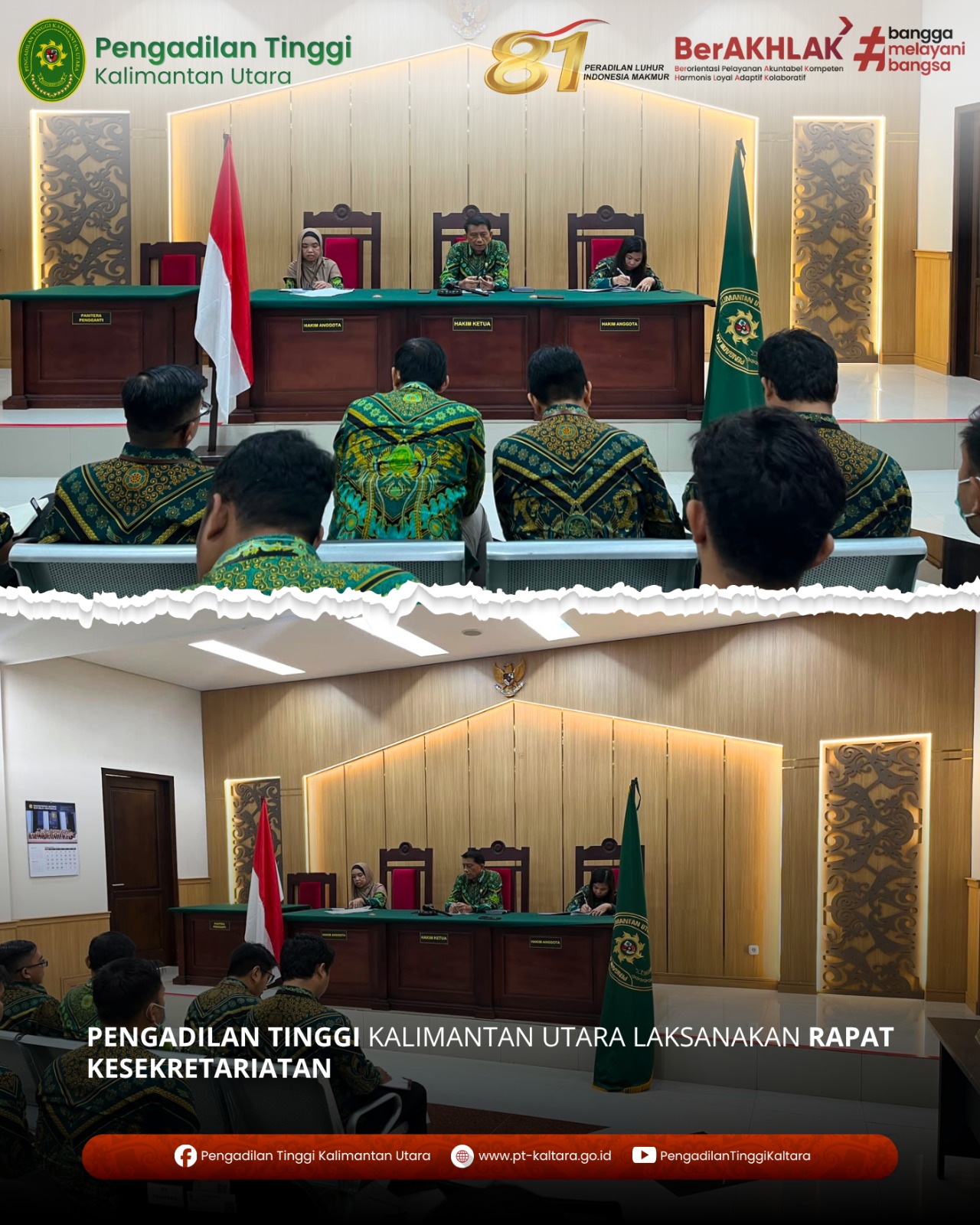 PENGADILAN TINGGI KALIMANTAN UTARA LAKSANAKAN RAPAT KESEKRETARIATAN