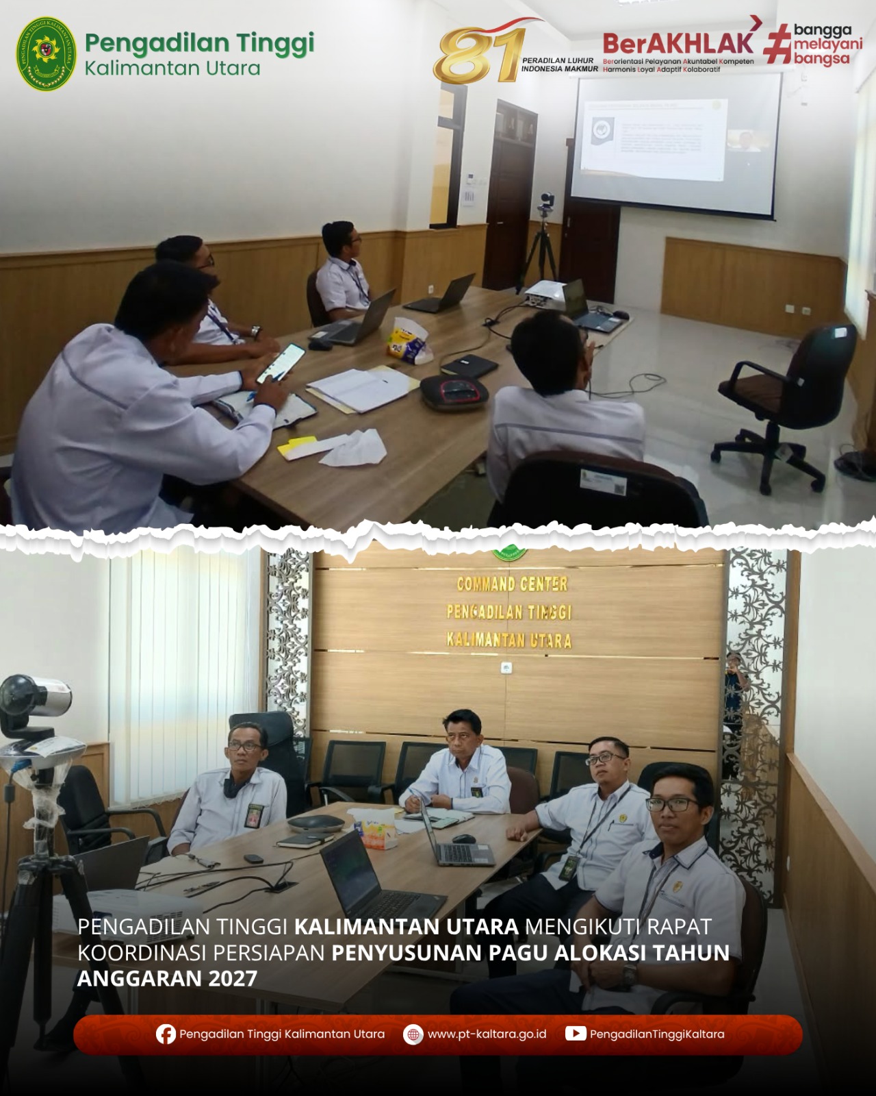 PENGADILAN TINGGI KALIMANTAN UTARA MENGIKUTI RAPAT KOORDINASI PERSIAPAN PENYUSUNAN PAGU ALOKASI TAHUN ANGGARAN 2027