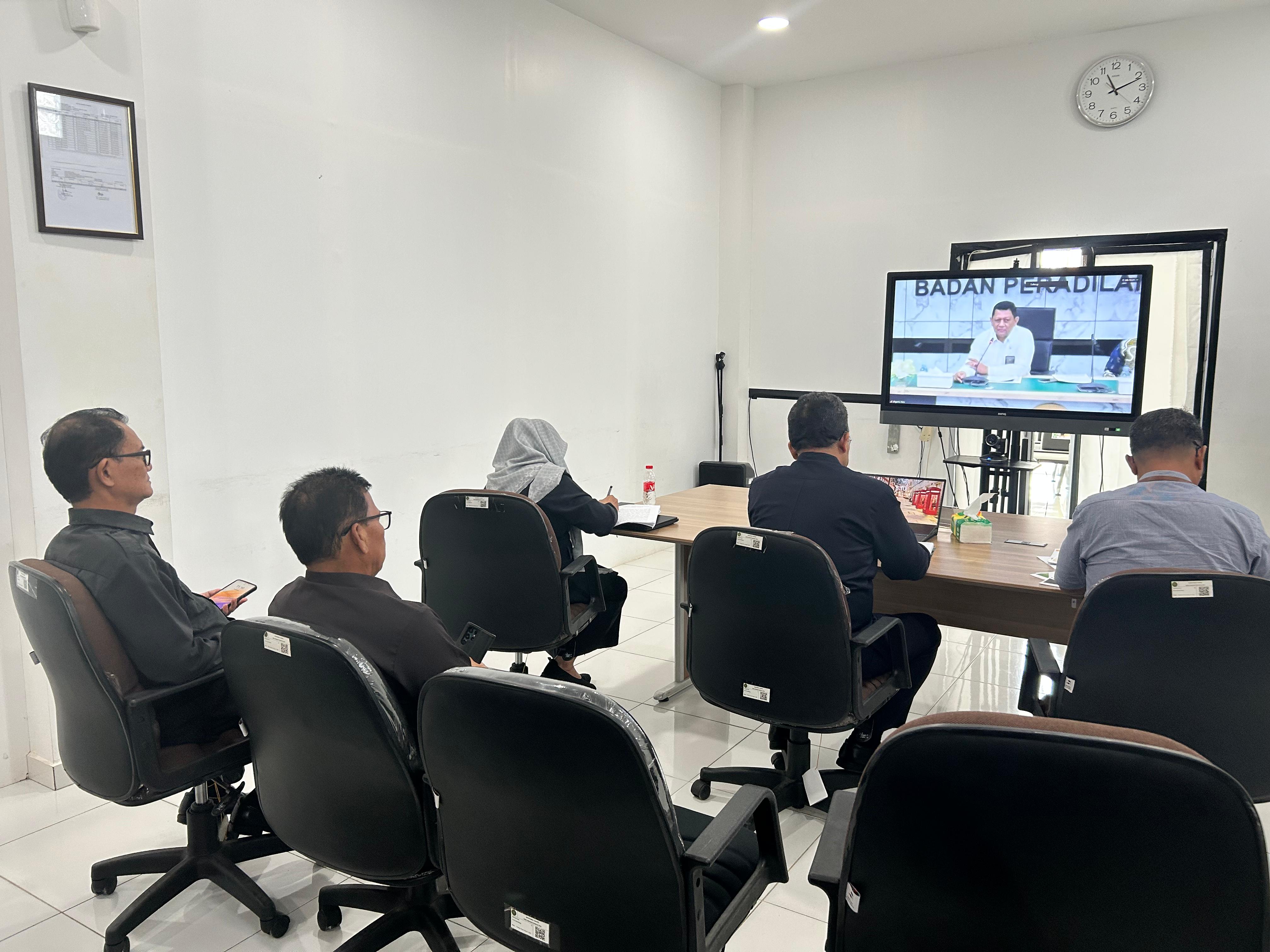 KETUA PENGADILAN TINGGI KALIMANTAN UTARA MENGIKUTI  RAPAT KOORDINASI BERSAMA DIRJEN BADILUM