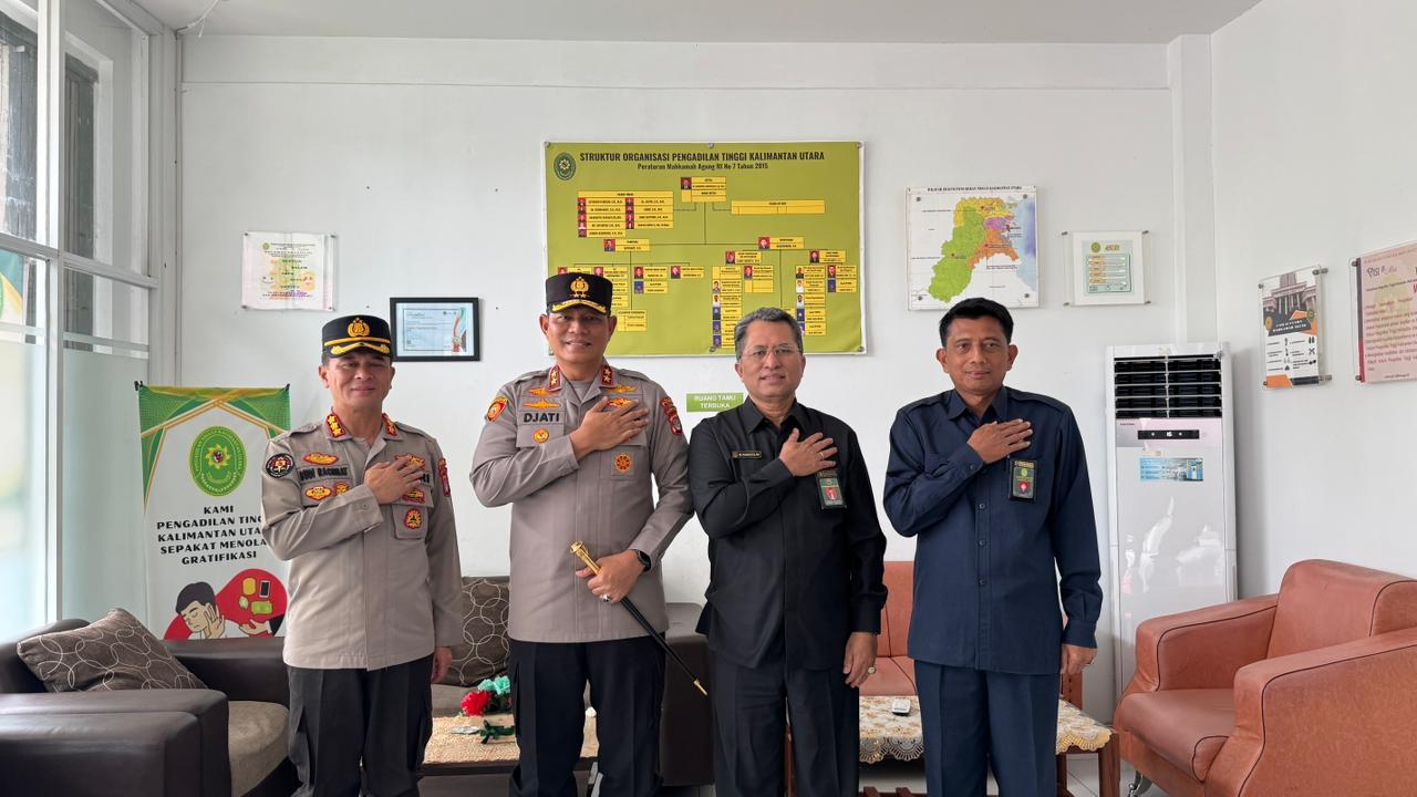 KAPOLDA KALIMANTAN UTARA BERSILATURAHMI KE PENGADILAN TINGGI KALIMANTAN UTARA