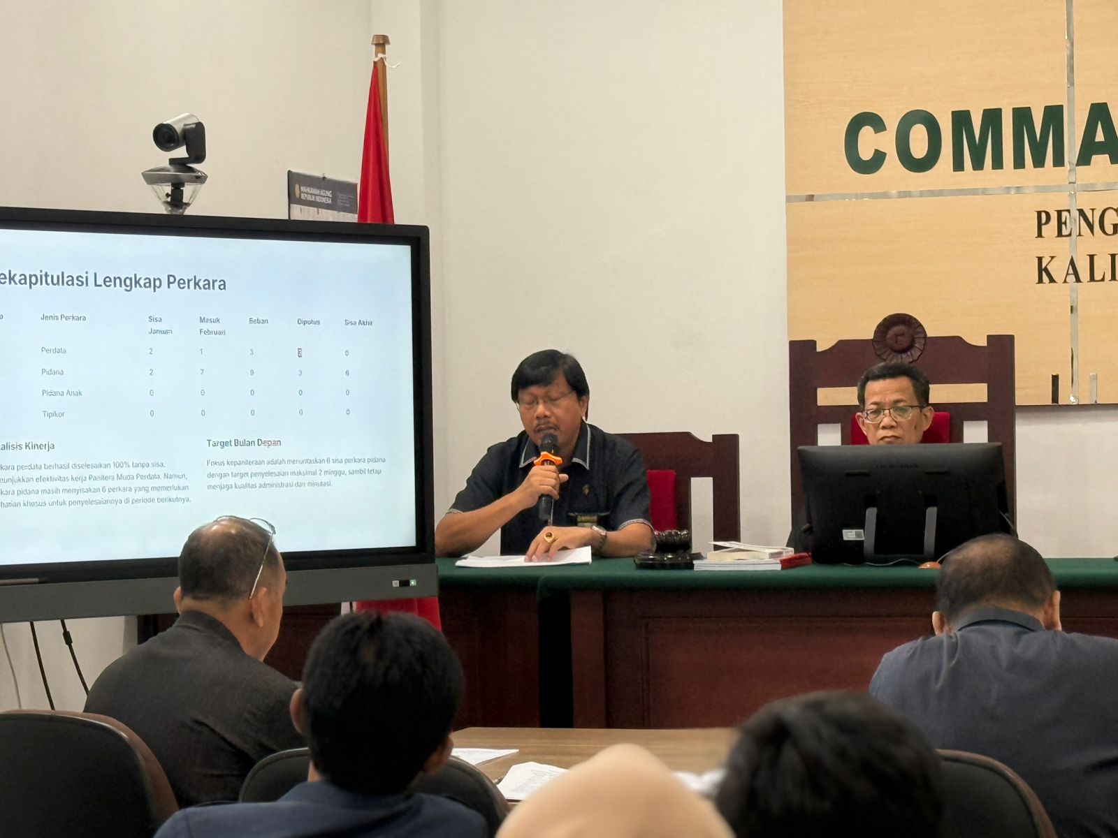 Rapat Dinas Bulanan dan Evaluasi Kinerja Pengadilan Tinggi Kalimantan Utara